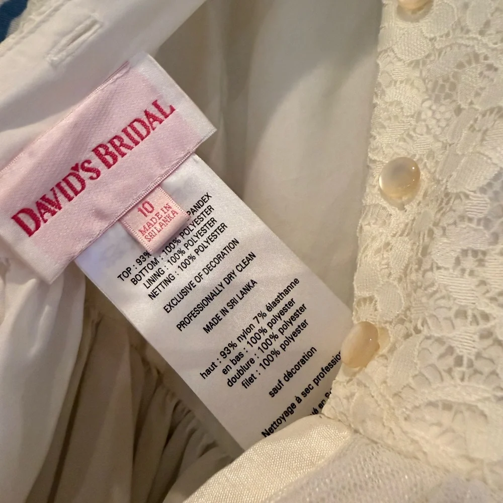 David's Bridal Cream and Tan Kids Dress - Picture 4 of 4